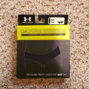 UA Black thong underwear in box